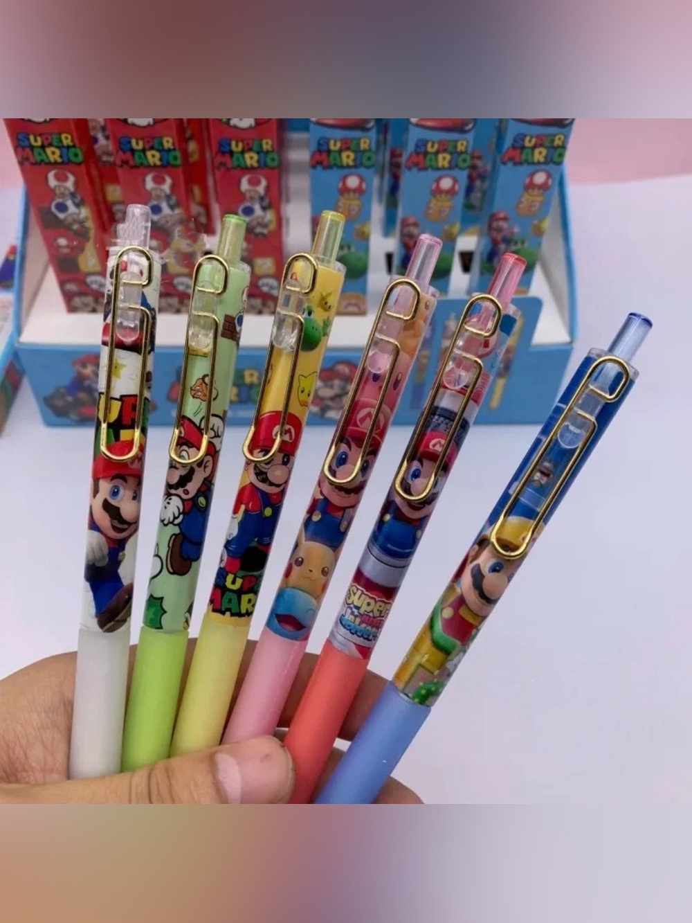 2 for $8 -Super Mario Retractable Gel Pens blind box| Black Ink 0.5mm